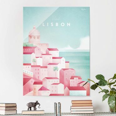 Obraz na szkle - Plakat podróżniczy - Lizbona