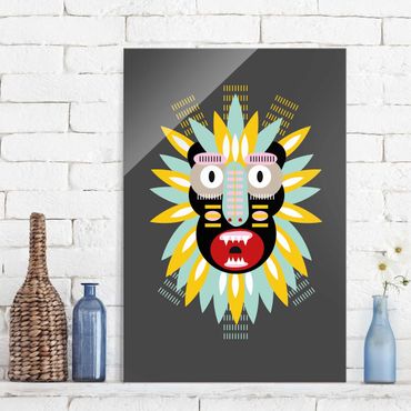 Obraz na szkle - Kolaż Etno Maska - King Kong
