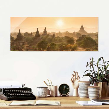 Obraz na szkle - Zachód słońca nad Baganem
