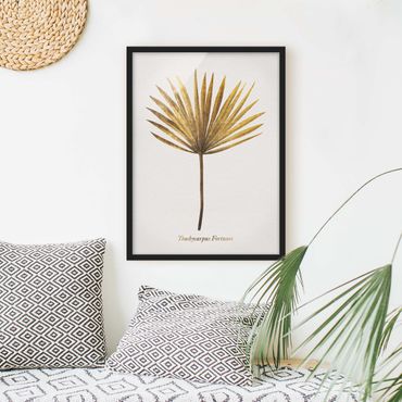 Plakat w ramie - Złoto - liść palmy