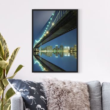 Plakat w ramie - Abstrakcyjny most Manhattan