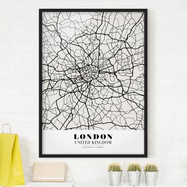 Plakat w ramie - City Map London - Klasyczna