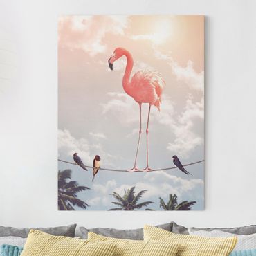 Obraz na płótnie - Niebo z flamingiem