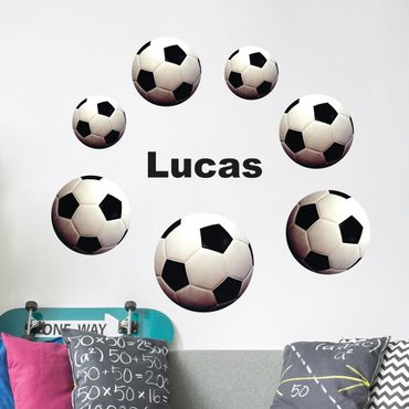 Naklejka na ścianę - Zestaw piłek do piłki nożnej