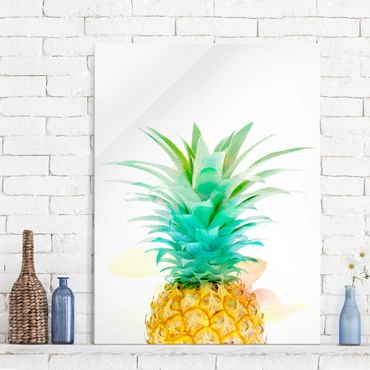 Obraz na szkle - Akwarela ananasowa