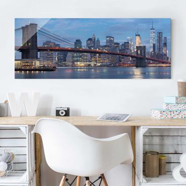 Obraz na szkle - Most Brooklyński Manhattan Nowy Jork