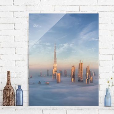 Obraz na szkle - Dubaj ponad chmurami