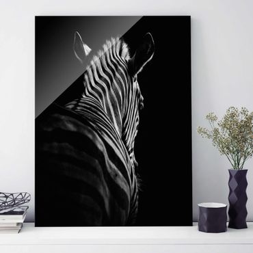 Obraz na szkle - Sylwetka zebry ciemnej