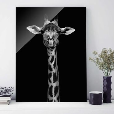 Obraz na szkle - Portret ciemnej żyrafy