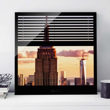 Obraz na szkle - Zasłony widokowe na okna - Empire State Building Nowy Jork