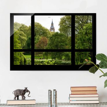 Obraz na szkle - Widok z okna na park St. James na Big Bena