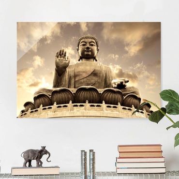 Obraz na szkle - Wielki Budda Sepia