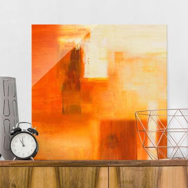 Obraz na szkle - Petra Schüßler - Kompozycja w kolorach pomarańczowym i brązowym 02