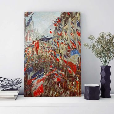 Obraz na szkle - Claude Monet - Ulica w dekoracji z flagą