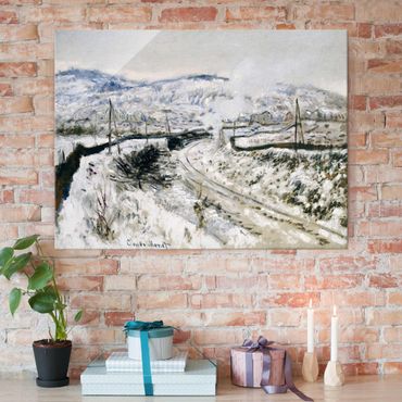 Obraz na szkle - Claude Monet - Pociąg na śniegu