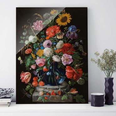 Obraz na szkle - Jan Davidsz de Heem - Szklany wazon z kwiatami
