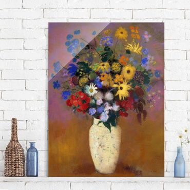 Obraz na szkle - Odilon Redon - Kwiaty w wazonie