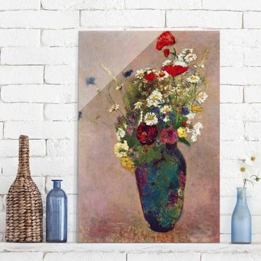 Obraz na szkle - Odilon Redon - Wazon na kwiaty z makami