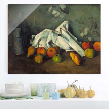 Obraz na szkle - Paul Cézanne - Puszka na mleko i jabłka