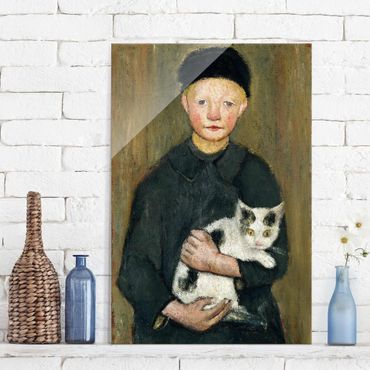 Obraz na szkle - Paula Modersohn-Becker - Chłopiec z kotem