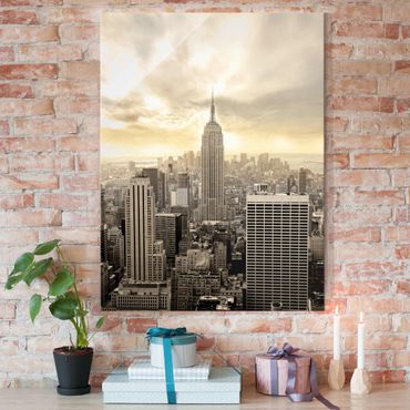 Obraz na szkle - Świt na Manhattanie