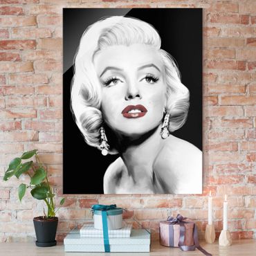 Obraz na szkle - Marilyn z biżuterią na uszach