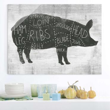 Obraz na szkle - Tablica ekspozycyjna rzeźnika - świnia
