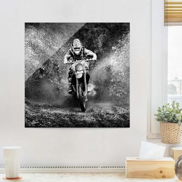 Obraz na szkle - Motocross w błocie