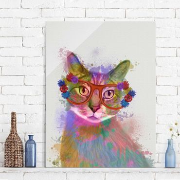 Obraz na szkle - Rainbow Splash Cat