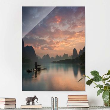 Obraz na szkle - Wschód słońca nad rzeką Chińską