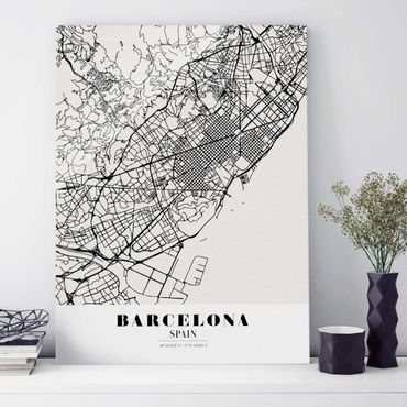 Obraz na szkle - City Map Barcelona - Klasyczna