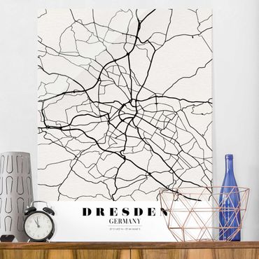Obraz na szkle - Mapa miasta Drezno - Klasyczna