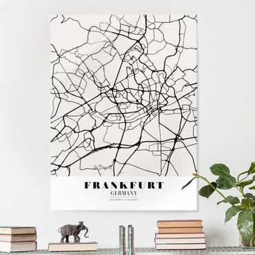 Obraz na szkle - Mapa miasta Frankfurt - Klasyczna