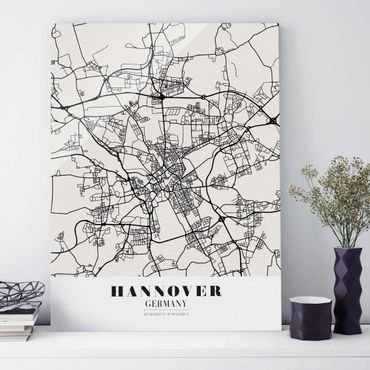 Obraz na szkle - Mapa miasta Hanower - Klasyczna