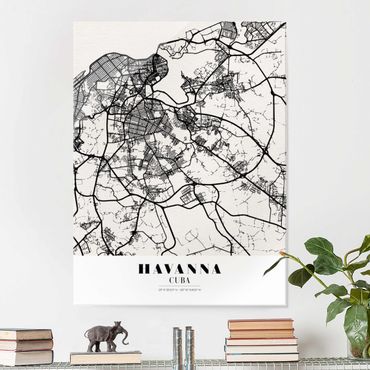 Obraz na szkle - Mapa miasta Hawana - Klasyczna