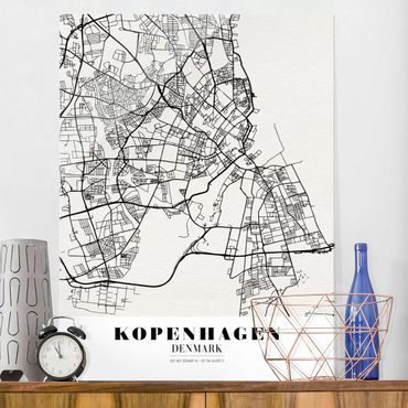 Obraz na szkle - City Map Copenhagen - Klasyczna