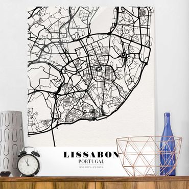 Obraz na szkle - City Map Lisbon - Klasyczna