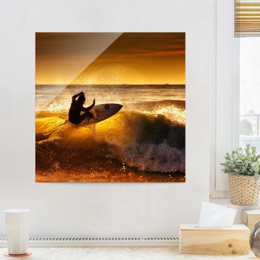 Obraz na szkle - Słońce, zabawa i surfing