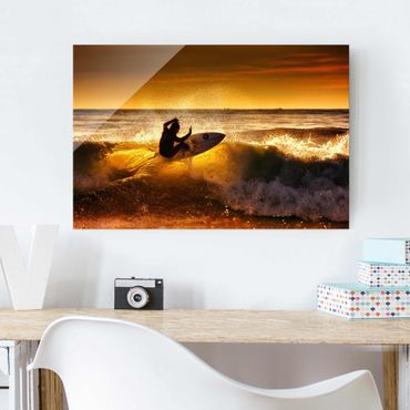 Obraz na szkle - Słońce, zabawa i surfing