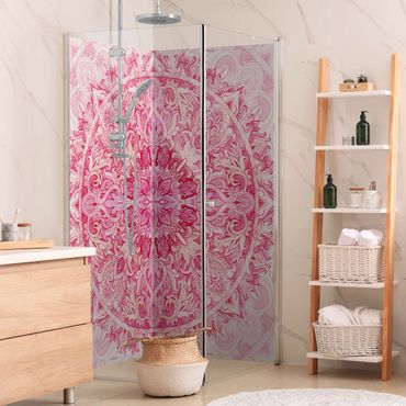 Tylna ścianka prysznicowa - Mandala Watercolour Ornament Pink