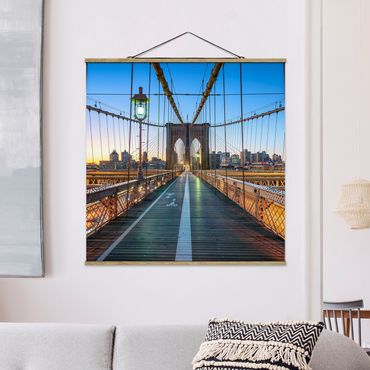 Plakat z wieszakiem - Poranny widok z mostu brooklyńskiego