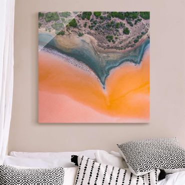 Obraz na szkle - Pomarańczowy brzeg jeziora na Sardynii