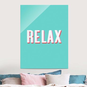 Obraz na szkle - Relax Typo na niebiesko