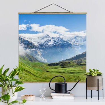 Plakat z wieszakiem - Szwajcarska panorama alpejska