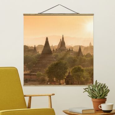 Plakat z wieszakiem - Zachód słońca nad Baganem