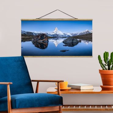Plakat z wieszakiem - Jezioro Stelli przed Matterhornem