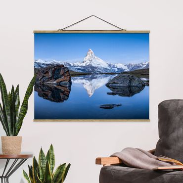 Plakat z wieszakiem - Jezioro Stelli przed Matterhornem