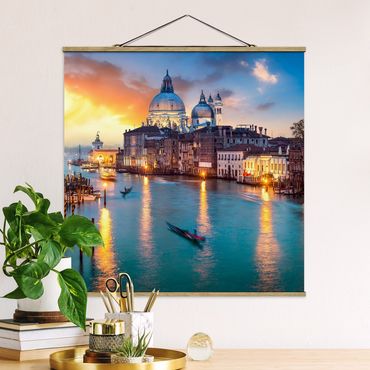 Plakat z wieszakiem - Zachód słońca w Wenecji