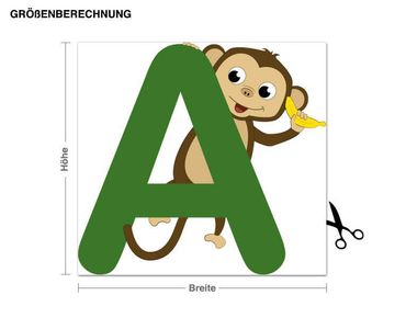 Naklejka na ścianę - Dziecięce ABC - Małpka