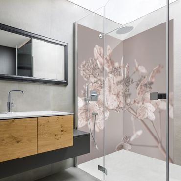 Tylna ścianka prysznicowa - Delicate White Hydrangea